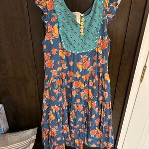 Matilda Jane dress sz 10 Floral Kids Dress with Ruffle Sleeves
